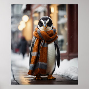 Whimsical Cosy Pinguin Snowy Winter Poster
