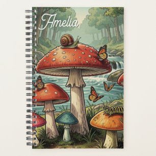 Whimsical Cottagecore Pilze Personalisiert Planer