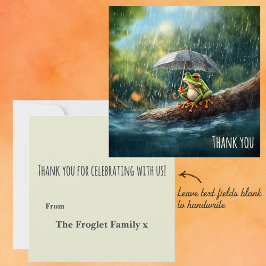 Whimsical Cottailcore Frog Geburtstagsparty Dankeskarte