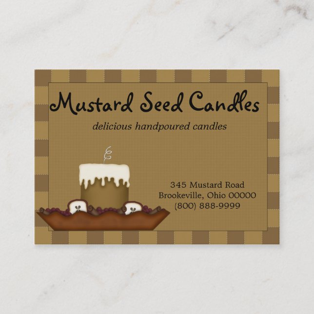 Whimsical Country Candle Business Card Visitenkarte (Vorderseite)