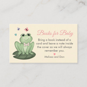 Whimsical Cream Frosch Babyparty-Bücher für Baby Begleitkarte
