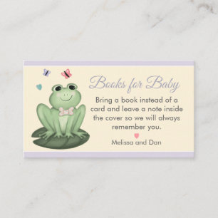 Whimsical Cream Lavender Frosch-Baby-Party Begleitkarte