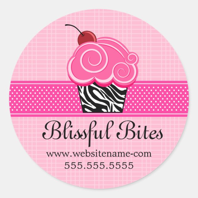 Whimsical Cupcake Bakery Box Siegel Runder Aufkleber (Vorderseite)