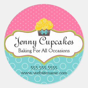 Whimsical Cupcake Bakery Box Siegel Runder Aufkleber