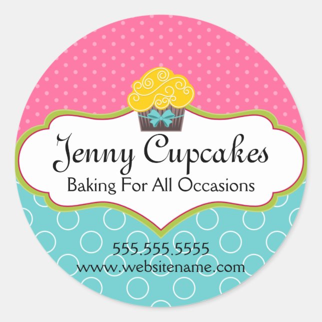 Whimsical Cupcake Bakery Box Siegel Runder Aufkleber (Vorderseite)
