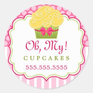 Whimsical Cupcake Bakery Box Siegel Runder Aufkleber