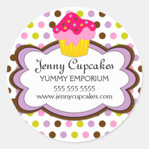 Whimsical Cupcake Bakery Box Siegel Runder Aufkleber