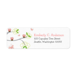 Whimsical Cupcakes Tree Butterflies Sweet Birthday