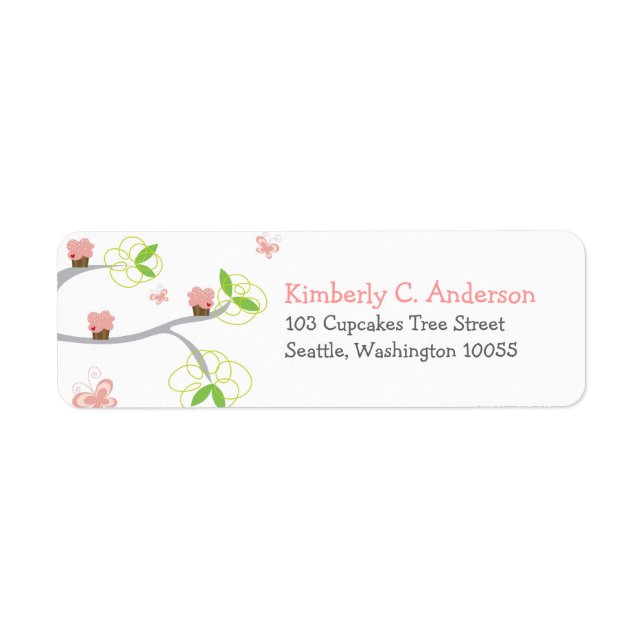 Whimsical Cupcakes Tree Butterflies Sweet Birthday (Vorne)