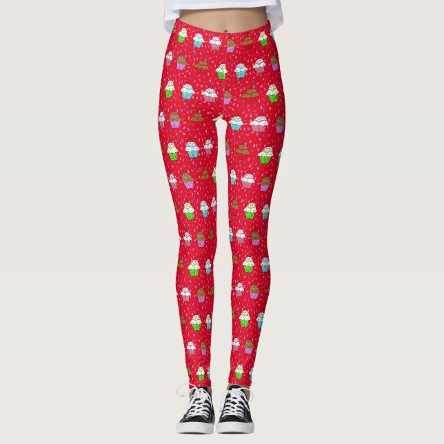 Whimsical Cupcakes und Candy Sprinkles Leggings (Vorderseite)