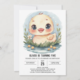 Whimsical Custom Duck Geburtstag Einladung
