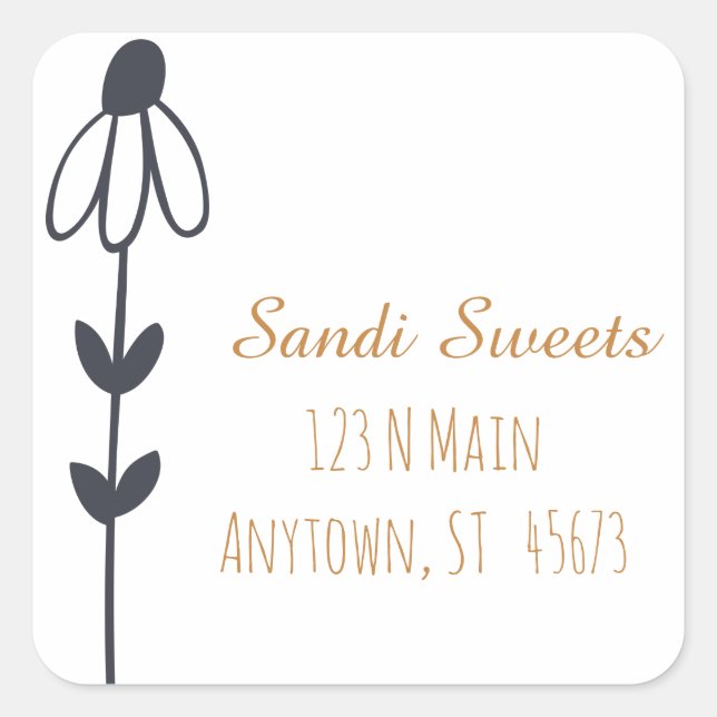 Whimsical Custom Floral Umschlag Aufkleber (Vorderseite)