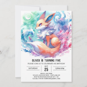 Whimsical Custom Fox Geburtstag Einladung