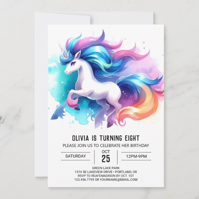 Whimsical Custom Horse Geburtstag Einladung (Vorderseite)