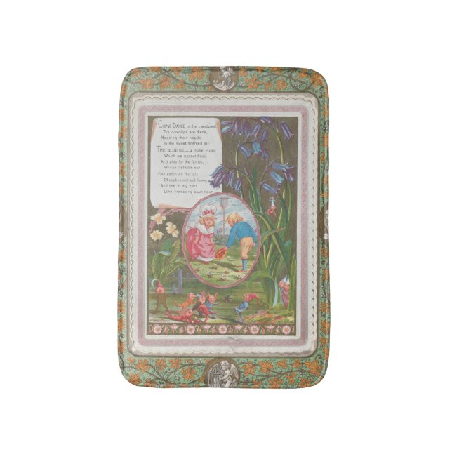 Whimsical Cute Antique Valentine, Kate Greenway Badematte (Vorderseite Vertikal)