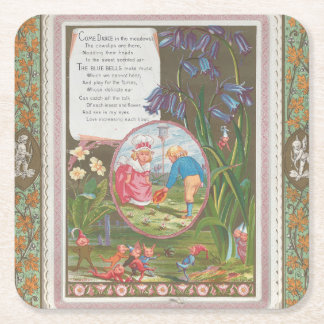 Whimsical Cute Antique Valentine, Kate Greenway Rechteckiger Pappuntersetzer