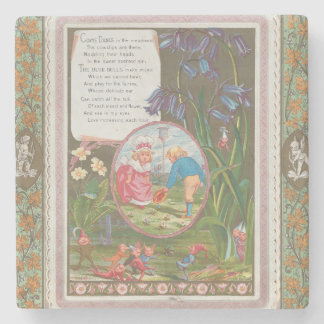 Whimsical Cute Antique Valentine, Kate Greenway Steinuntersetzer