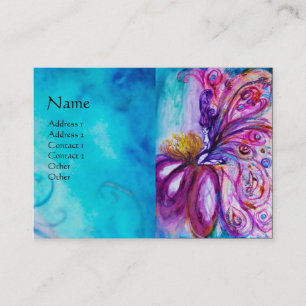 WHIMSICAL CUTE BLUMENFEE IN ROSA,GOLD FUNKEN VISITENKARTE