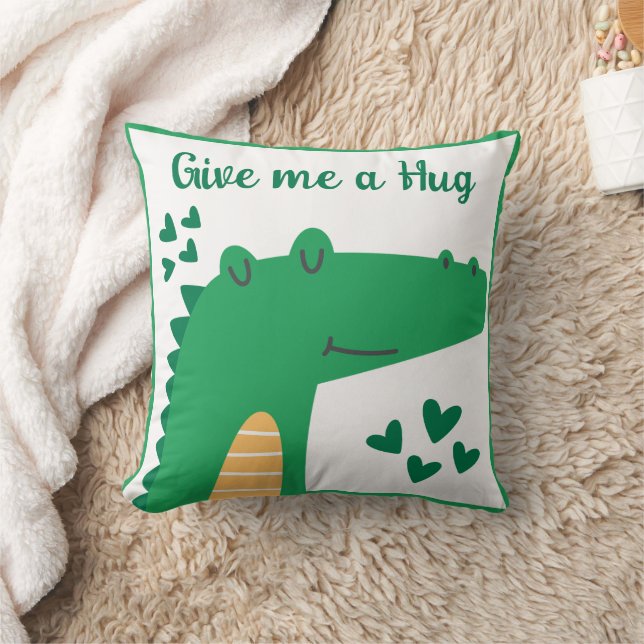 Whimsical cute crocodile head personalized quote kissen (Decke)