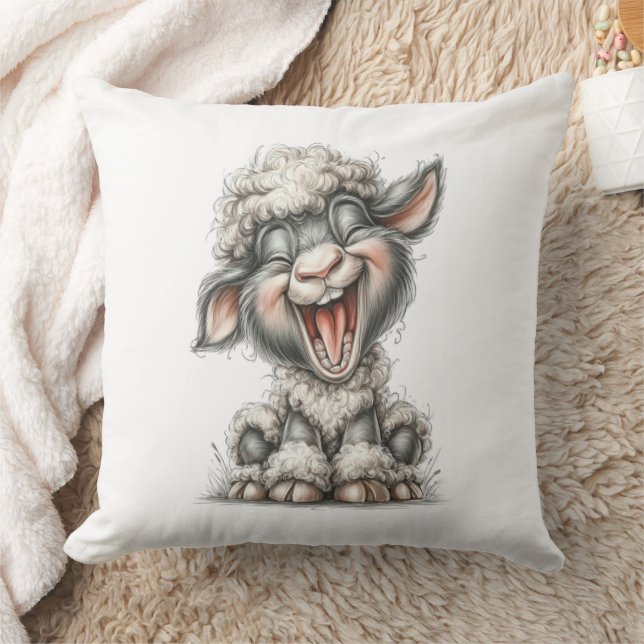 Whimsical Cute Sheep Kissen (Decke)
