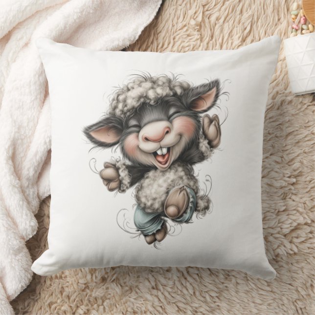 Whimsical Cute Sheep Kissen (Decke)