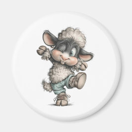 Whimsical Cute Sheep Magnet