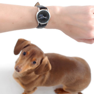 Whimsical Dackel Dog Watch - Unisex Grau Dackel Armbanduhr