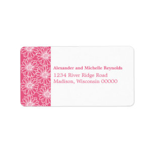 Whimsical Daisical Address Labels, rosa Adressaufkleber