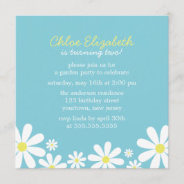 Whimsical Daisies Birthday Party Einladung