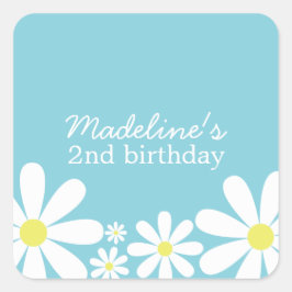 Whimsical Daisies Quadratischer Aufkleber