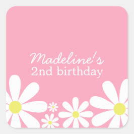 Whimsical Daisies Quadratischer Aufkleber