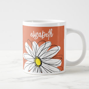 Whimsical Daisy - mit modischem Schriftzug Jumbo-Tasse