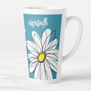 Whimsical Daisy - orchid - trendy script name Milchtasse