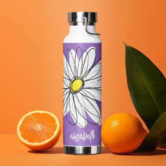 Whimsical Daisy - orchid - trendy script name Trinkflasche