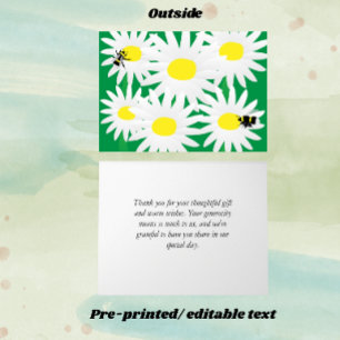 Whimsical Daisy Personalisierte Notizkarte Dankeskarte