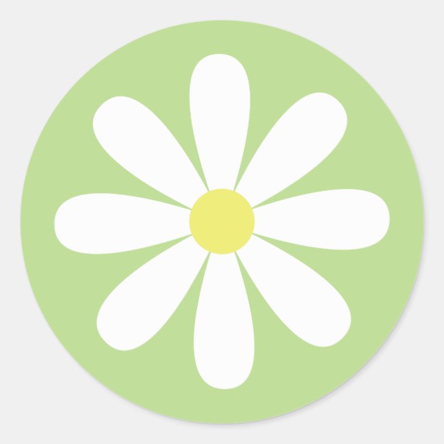 Whimsical Daisy Runder Aufkleber (Vorderseite)