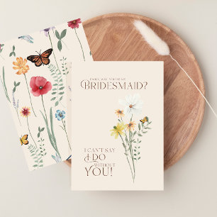 Whimsical Daisy Yellow Wildblumen Bridesmaid Einladung