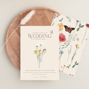 Whimsical Daisy Yellow Wildblumen Hochzeit Einladung