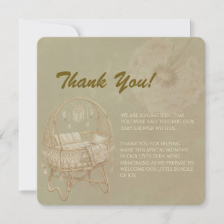 Whimsical Dandelion Baby Shower card Dankeskarte