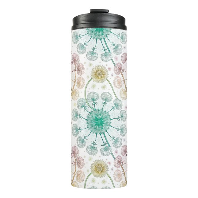 Whimsical Dandelion Breeze - Pastel Botanical Thermosbecher (Vorderseite)