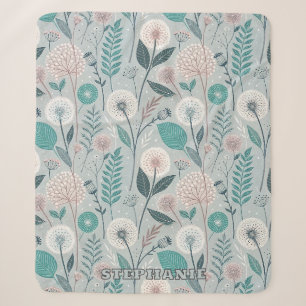 Whimsical Dandelion & Floral Folk Art Nahtlos (2) Sherpadecke