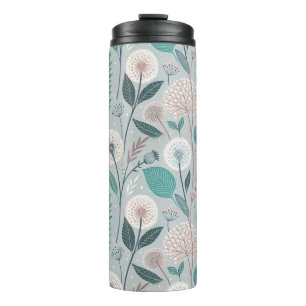 Whimsical Dandelion & Floral Folk Art Nahtlos (2) Thermosbecher