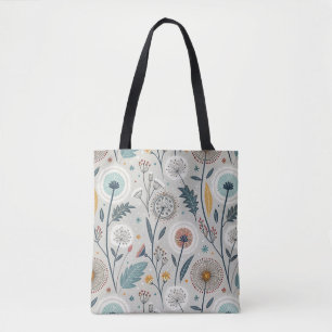 Whimsical Dandelion & Floral Folk Kunst Nahtlos