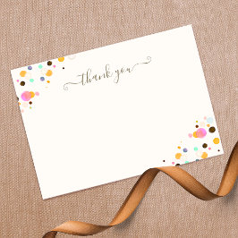Whimsical Danke Confetti Signature Script Mitteilungskarte