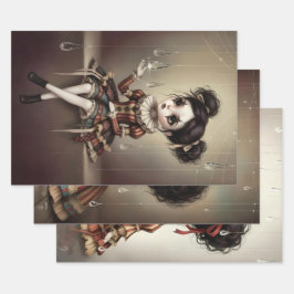 Whimsical Dark Circus Doll Geschenkpapier Set