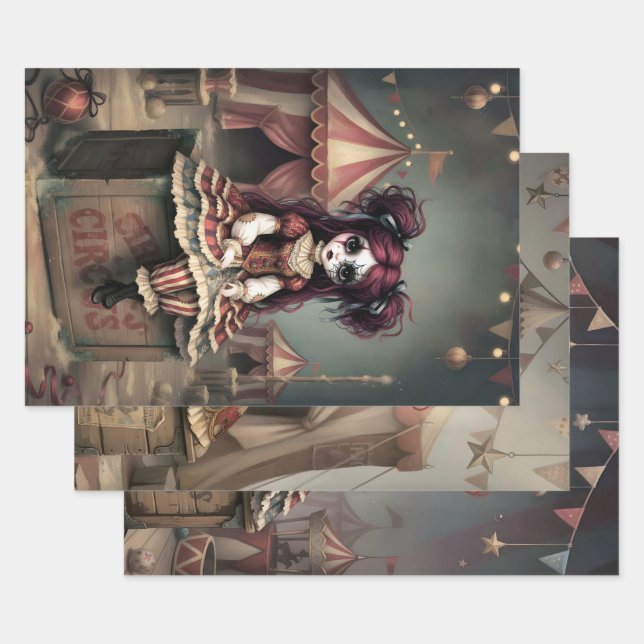 Whimsical Dark Circus Doll Geschenkpapier Set (Set)