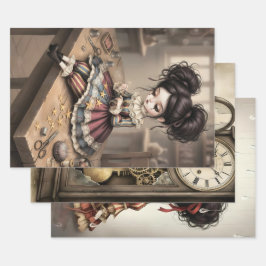 Whimsical Dark Circus Doll Geschenkpapier Set