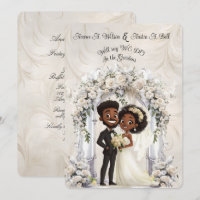 Whimsical Dark Skin Bride Groom Wedding Arch