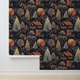 Whimsical Darker Herbstwald Tapete