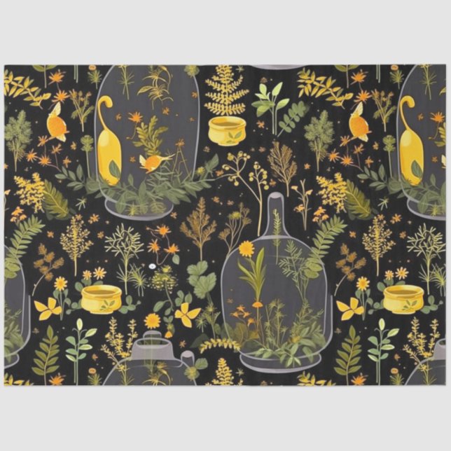 Whimsical Decoupage Tissue Glas Terrarias Seidenpapier (Vorderseite)